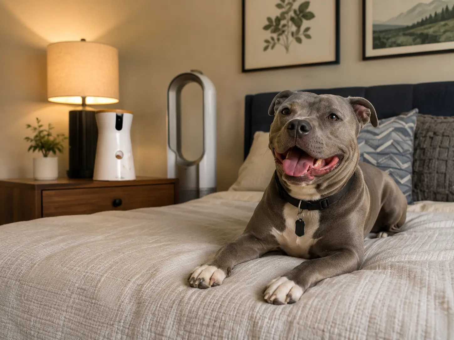Pet camera monitoring a dog with separation anxiety at home