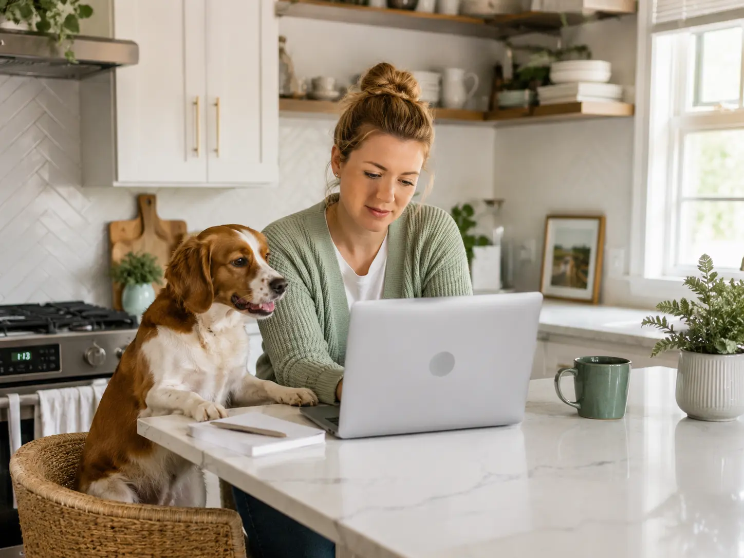 Dog barking when owner opens laptop