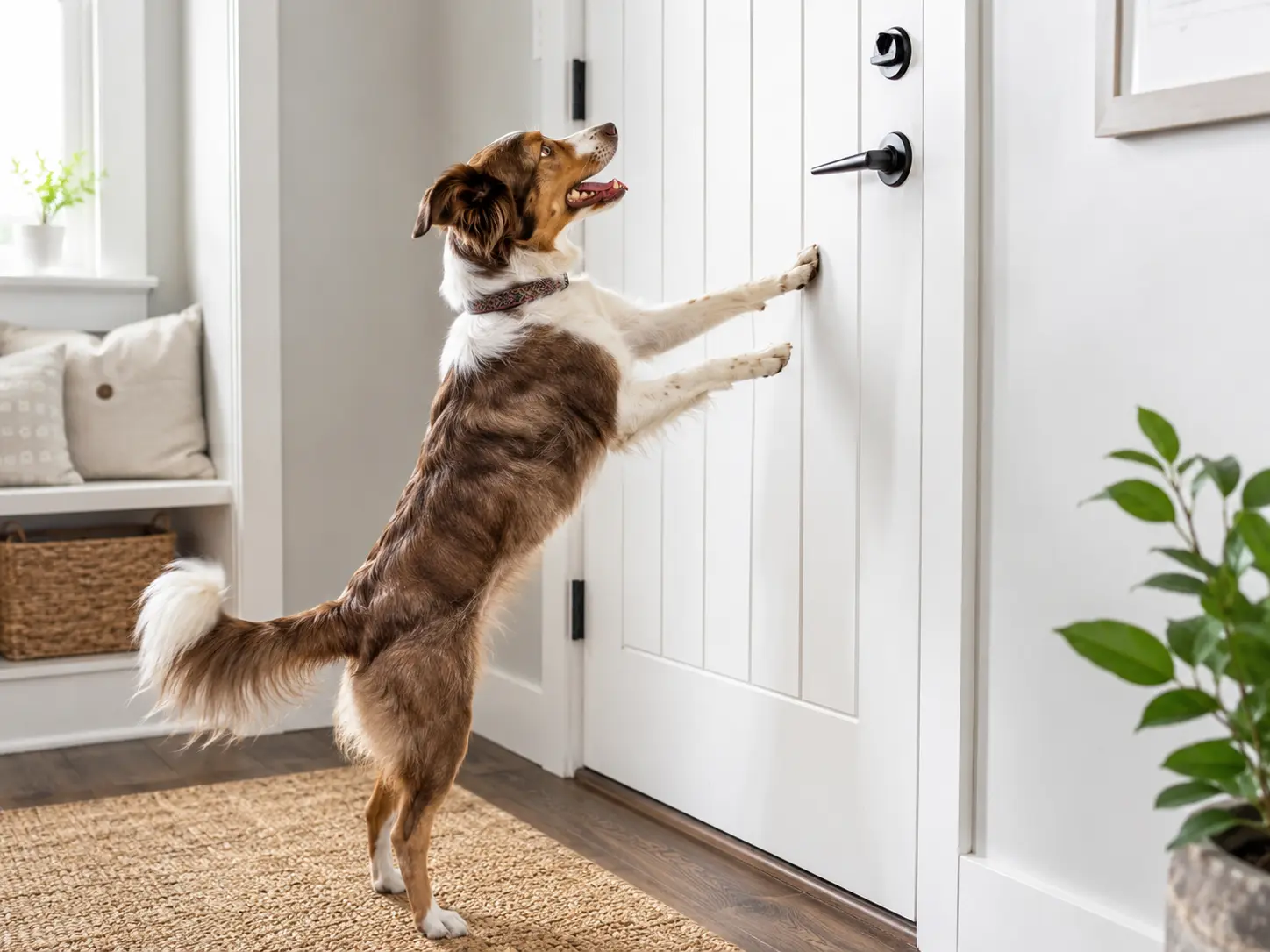 Dog showing possible anxiety or distress barking signs