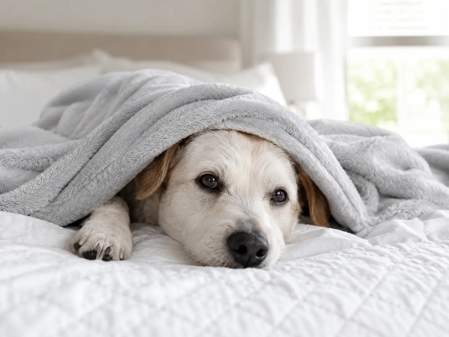 Senior dog barking at night