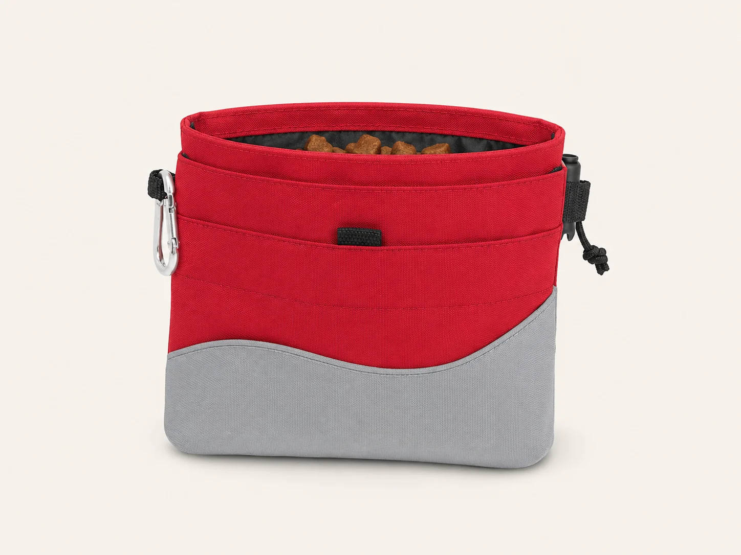 PetSafe Treat Pouch Sport opened to show the divided treat compartment and belt attachment