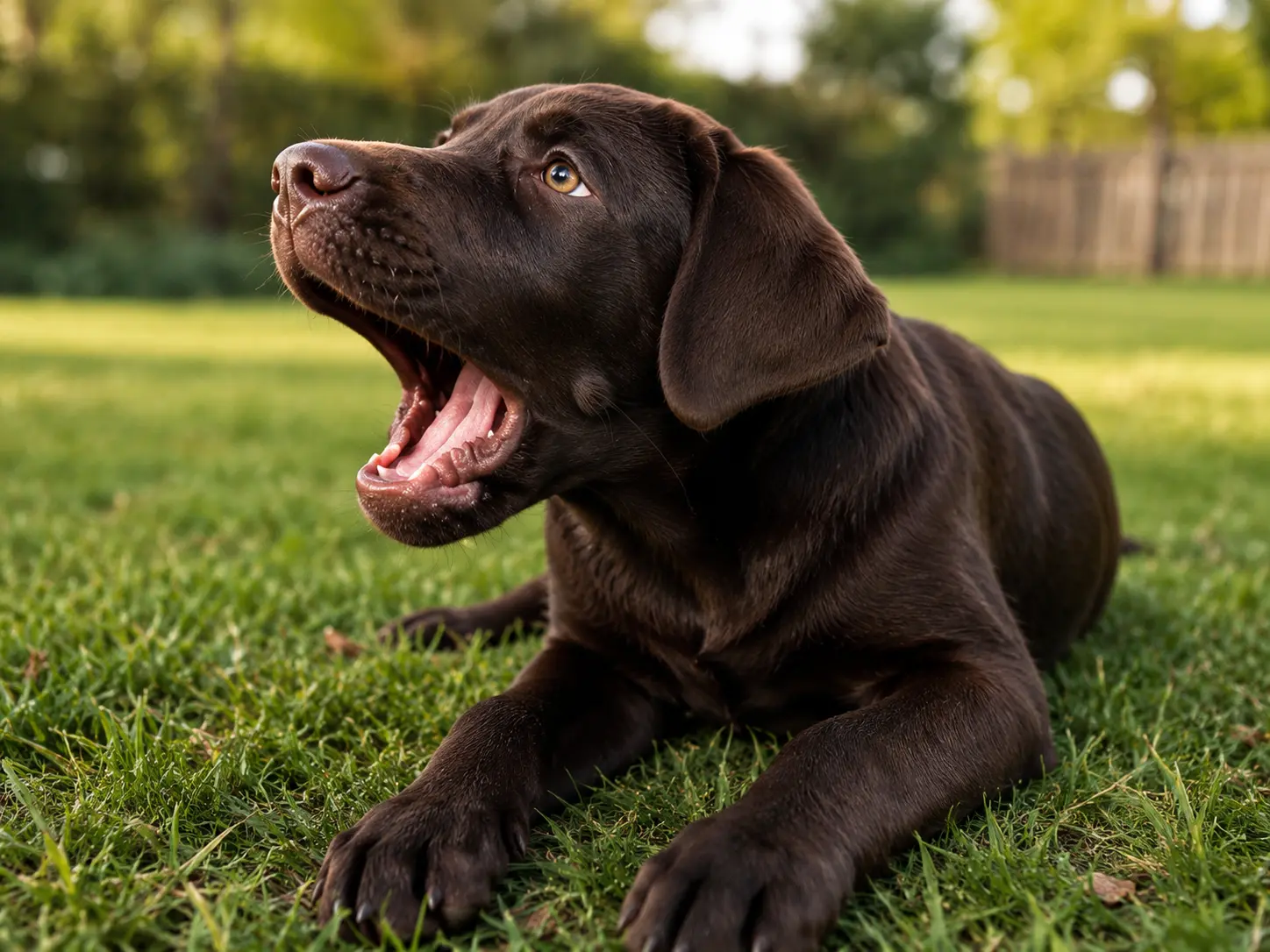 Senior dog barking at night