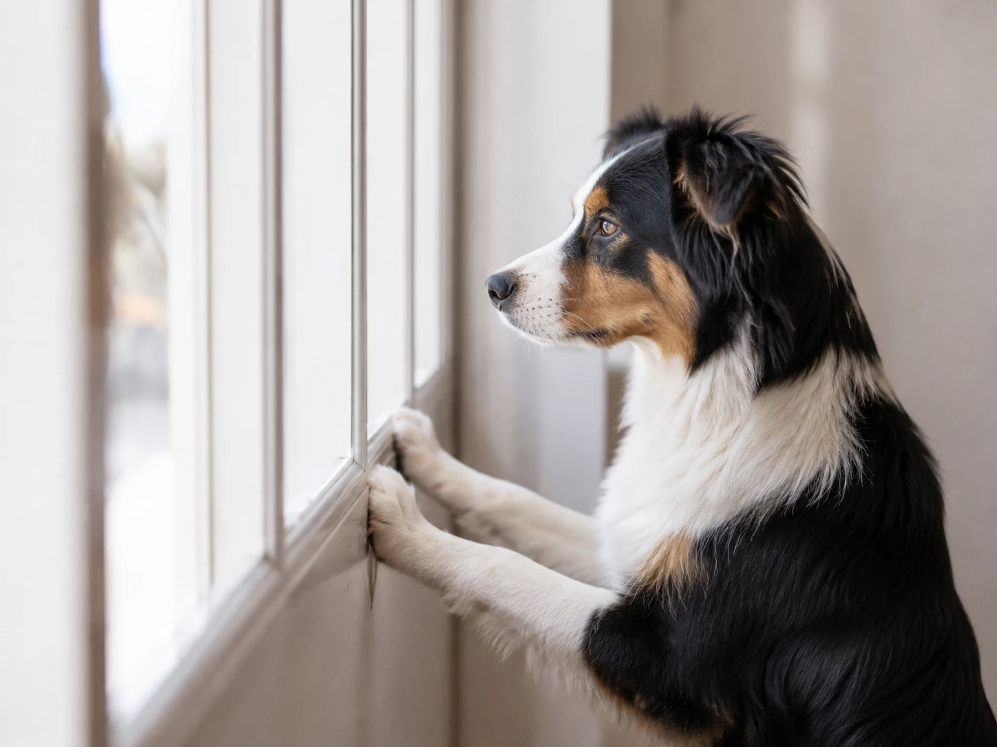 How can you tell whether your dog is distressed when left alone?